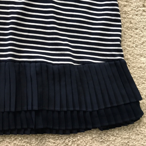 J. Crew Pleated Chiffon Hem Striped Top - Picture 4 of 6